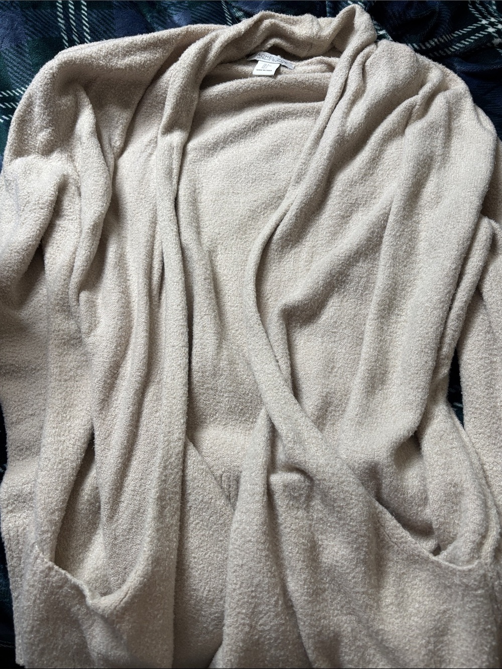 Rachel Zoe Beige Open-Front Cozy Sweater